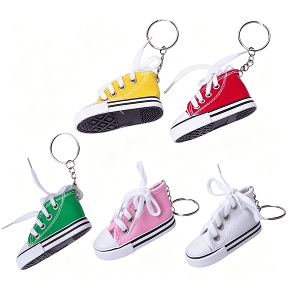 CYFW 5Pcs Random Color Mini Canvas Sneaker Bird Toy - Natural Cotton Rope & Rubber Chew Foot Toy for Parrots,Budgies,Cockatiels,Macaws - Interactive Foraging & Shredding Toy (5)