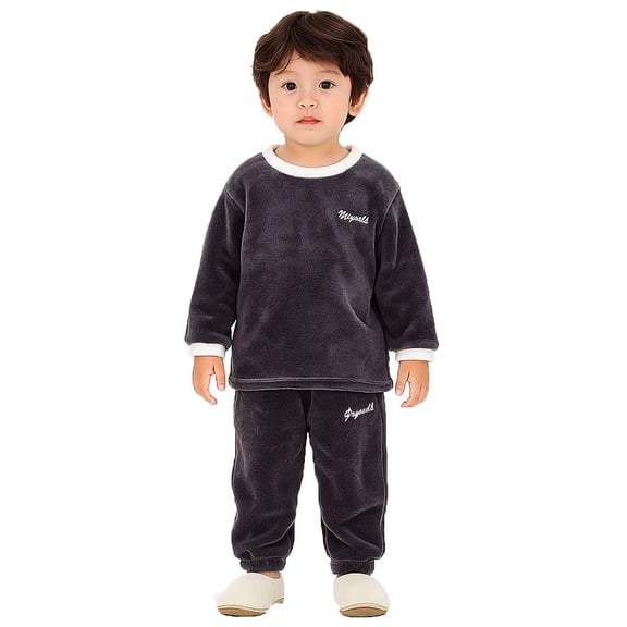 REDARER Boys Flannel Pajama Warm Loungewear for Kids Cozy Two Piece Outfit with Long Sleeve Top and Pants Soft Sleepwear for Children,Kids Clothing,Size:9-10 Years