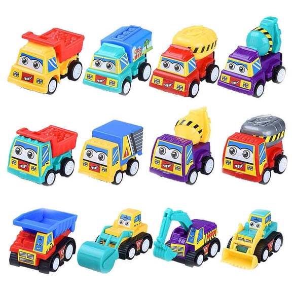 Bwiyojiz Count 10pcs 1.92x1.18x1.45" Rc Vehicles Toys Random Color Construction Car Set Pull Back Assorted Truck for Classroom Prizes Treasure Box Toy, Gifts for Her