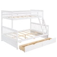 thumbnail image 7 of Royard Oaktree Twin-Over-Full Bunk Bed with Under-bed Drawers Wood Bunk Bed Frame with Guardrail and Ladder Can Be Converted Into 2 Beds(White), 7 of 7