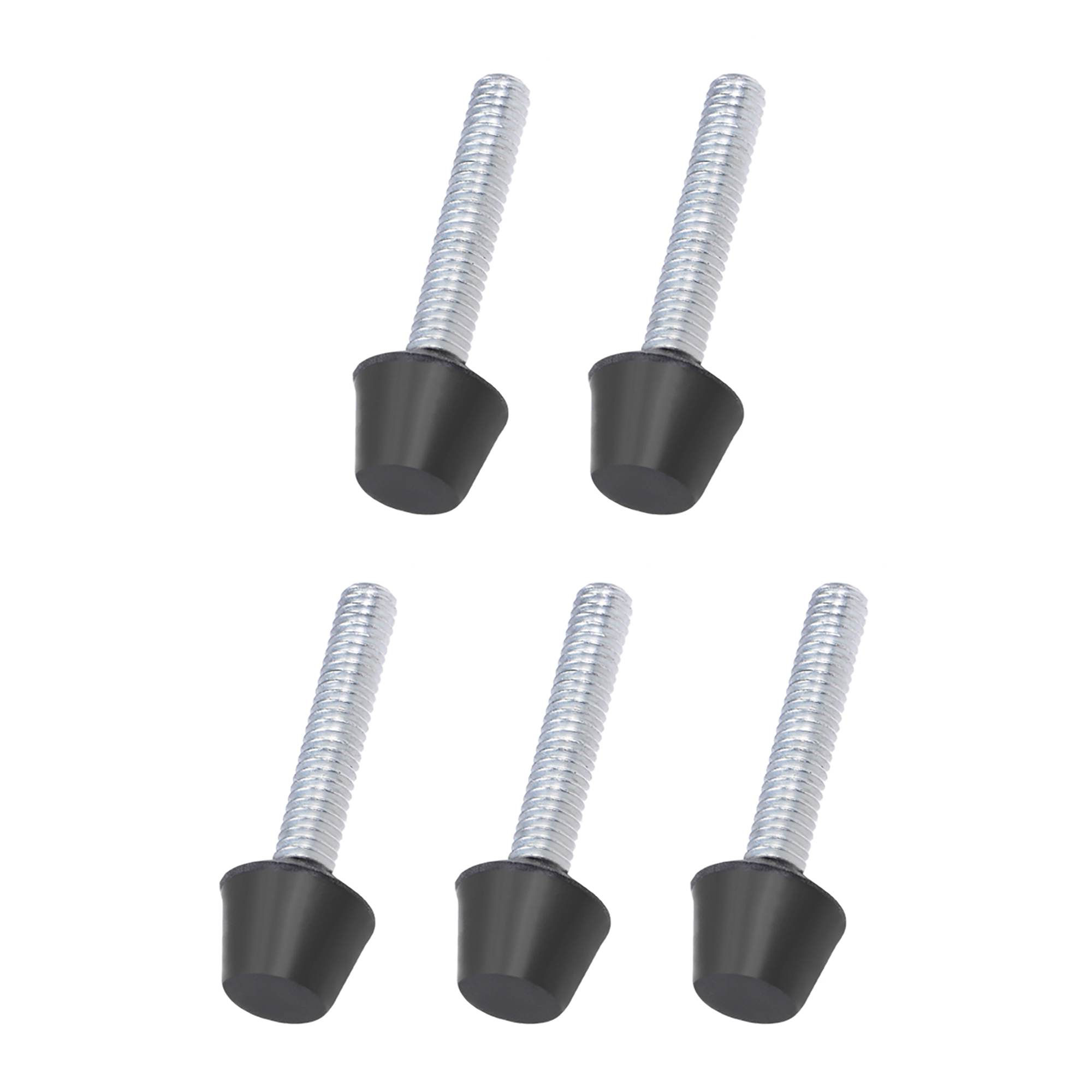 Toggle Clamp Foot Rubber Tip Carbon Steel M4x25mm 5pcs