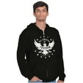 thumbnail image 4 of Defender Freedom Patriotic Eagle Unisex Fleece Graphic Zip Up Hoodie Brisco Brands 2X, 4 of 6