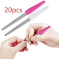 thumbnail image 1 of Qocolcyl 20Pcs Metal Finger Nail File Stainless Steel Double-Sided Sword Sapphire Fingernail Files Grit with Sharp Pointed Tip and Non-Slip Handle, Diamond Deb Toenail File for Natural Nails Women, 1 of 7