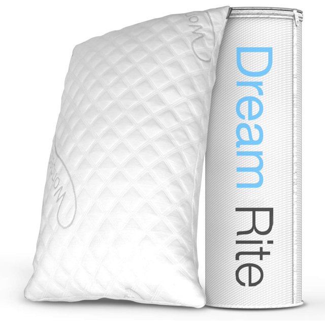 Wondersleep Dream Rite Shredded Hypoallergenic Memory Foam Pillow - Adjustable Loft, Cooling Bamboo Derived Rayon Cover, Queen Size (1 Count)