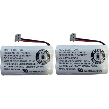 New! Genuine BBTY0651101 BT-1007 NiMH 600mAh DC 2.4V Rechargeable Cordless Telephone y (2-Pack)