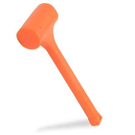 Neiko 02848A 3 LB Dead Blow Hammer, Neon Orange | Unibody Molded | Checkered Grip | Spark and Rebound Resistant