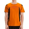 thumbnail image 2 of Mens T-Shirts Summer Color Block Quick Drying Round Neck Short Sleeve Fitness Training Breathable Sports Fashion Tops Pullover Sportwear,Orange,M,Tee Shirts, 2 of 6