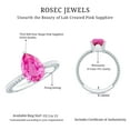 thumbnail image 5 of Rosec Jewels Pear Shape Created Pink Sapphire Solitaire Ring with Moissanite - 7X10 mm, 18K White Gold, US 8.50, 5 of 8
