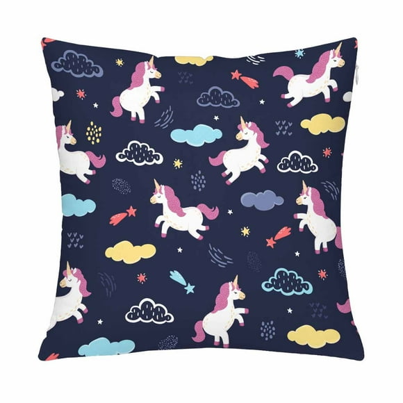 YUSDECOR Unicorns Jumping In The Night Sky Pillow Covers Pillowcase Throw Pillows 18x18 inch