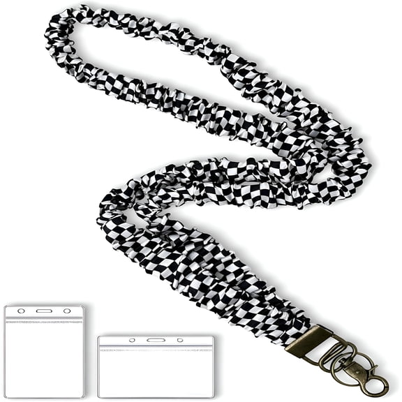 GASTROPOD Stretchy Scrunchie Lanyard for ID Badges Keys,Teacher Lanyard for Women with 2 Card Holders 19.6 Inch