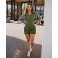 thumbnail image 6 of MINTREUS Women Rompers Short Sleeve V Neck Summer Casual Stretch Overalls Shorts Jumpsuit 2025 Clothes, 6 of 10