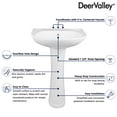 thumbnail image 6 of Ally 26 5/8 in. Tall Modern U-Shape White Ceramic Pedestal Combo Bathroom Sink with Overflow and 3 Faucet Hole, 6 of 11