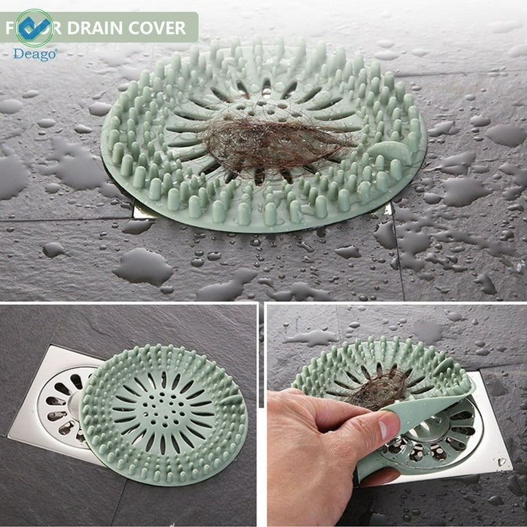 Vigor Bathroom Bathtub Hair Catcher Durable Silicone Hair Stopper Shower Drain Covers(Bulk 3 Sets)