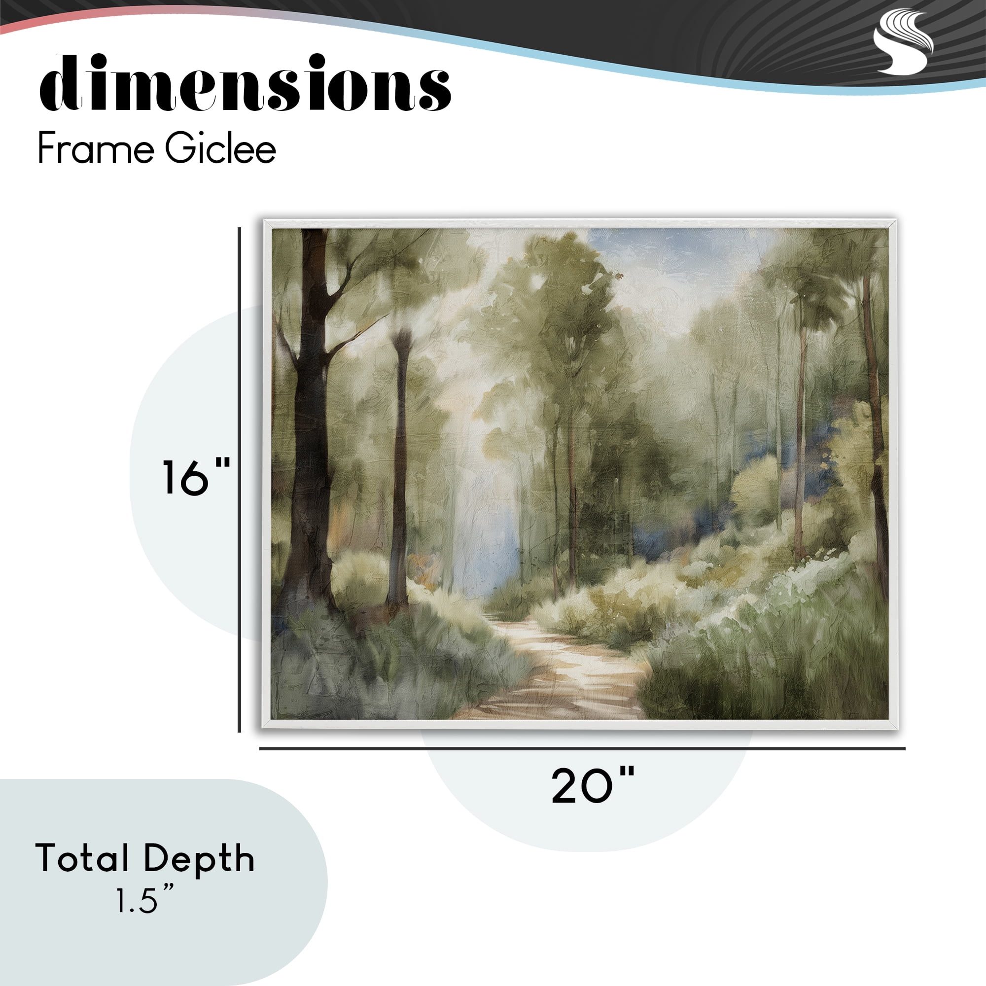 Hazy Atmospheric Walk White Framed Giclee Art, design by Kim Allen