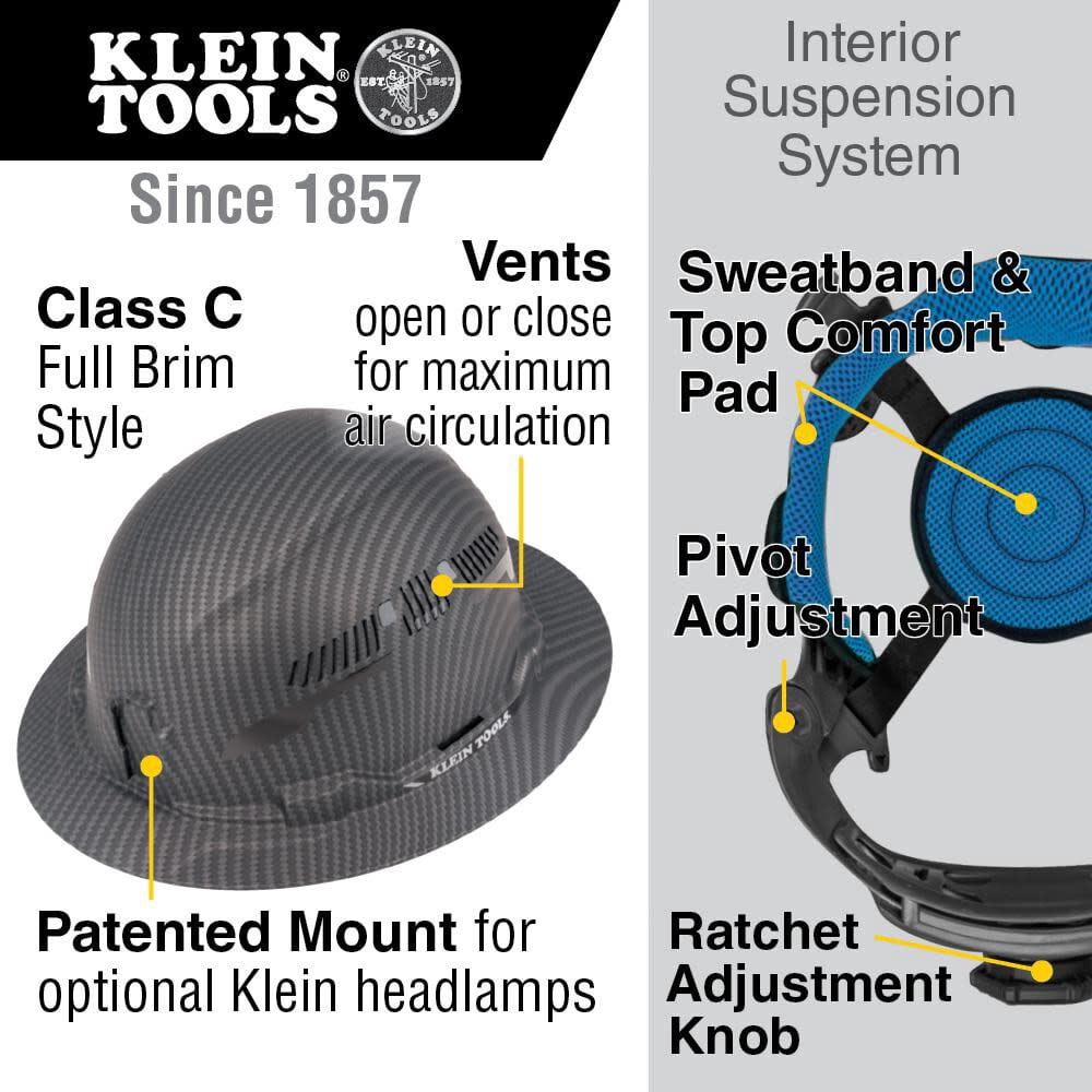 Klein Tools Karbn Full Brim Hard Hat Class C
