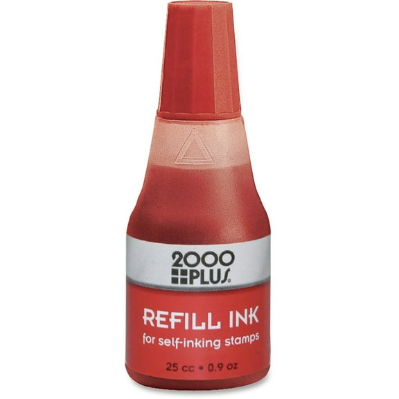 Self-Inking Refill Ink, Red, 0.9 Oz. Bottle | Bundle of 2 Each