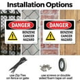 thumbnail image 3 of Benzene Cancer Hazard OSHA Danger Aluminum Sign 18 Inch x 12 Inch - 5 Pack, 3 of 8