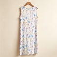 thumbnail image 5 of VBVC Women's Sleeveless Floral Print Midi Dress , Ladies' Crew Neck Casual Summer Tank Dress , Stretchy Daily Wear Dresses For Women,Pink,S-5XL, 5 of 6