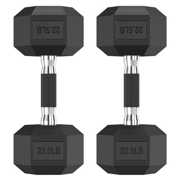 Hex Dumbbell Set, 2.5-65 lb Rubber Encased Exercise & Fitness Dumbbells, Weights Dumbbells Set of 2, Hand Weight for Strength Training