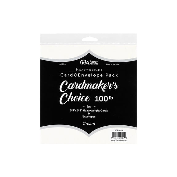 Card & Env 5.5x5.5 6pc 100lb Cream