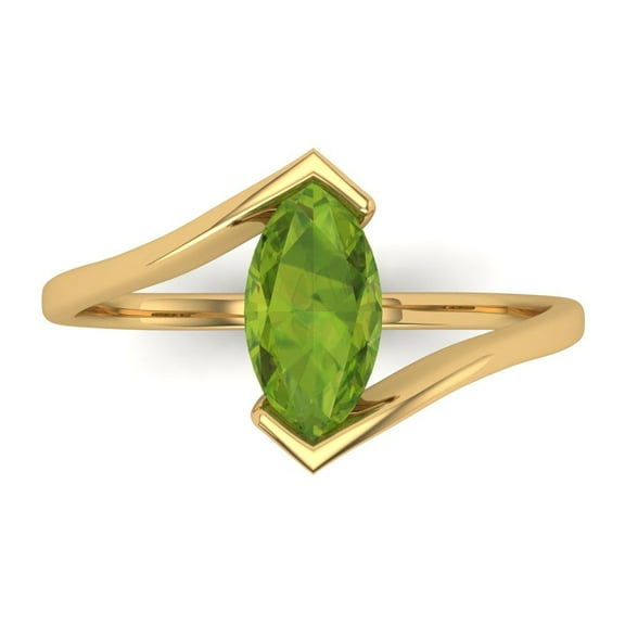 Solitaire Engagement Ring for Women - 2ct Natural Peridot in 18K Yellow Gold Promise Ring
