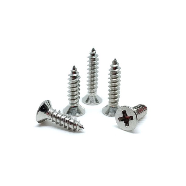 Tornillos de cabeza plana Tornillos autorroscantes, kit surtido de tornillos para madera de acero inoxidable 304, tornillos autorroscantes de cabeza plana y avellanada
