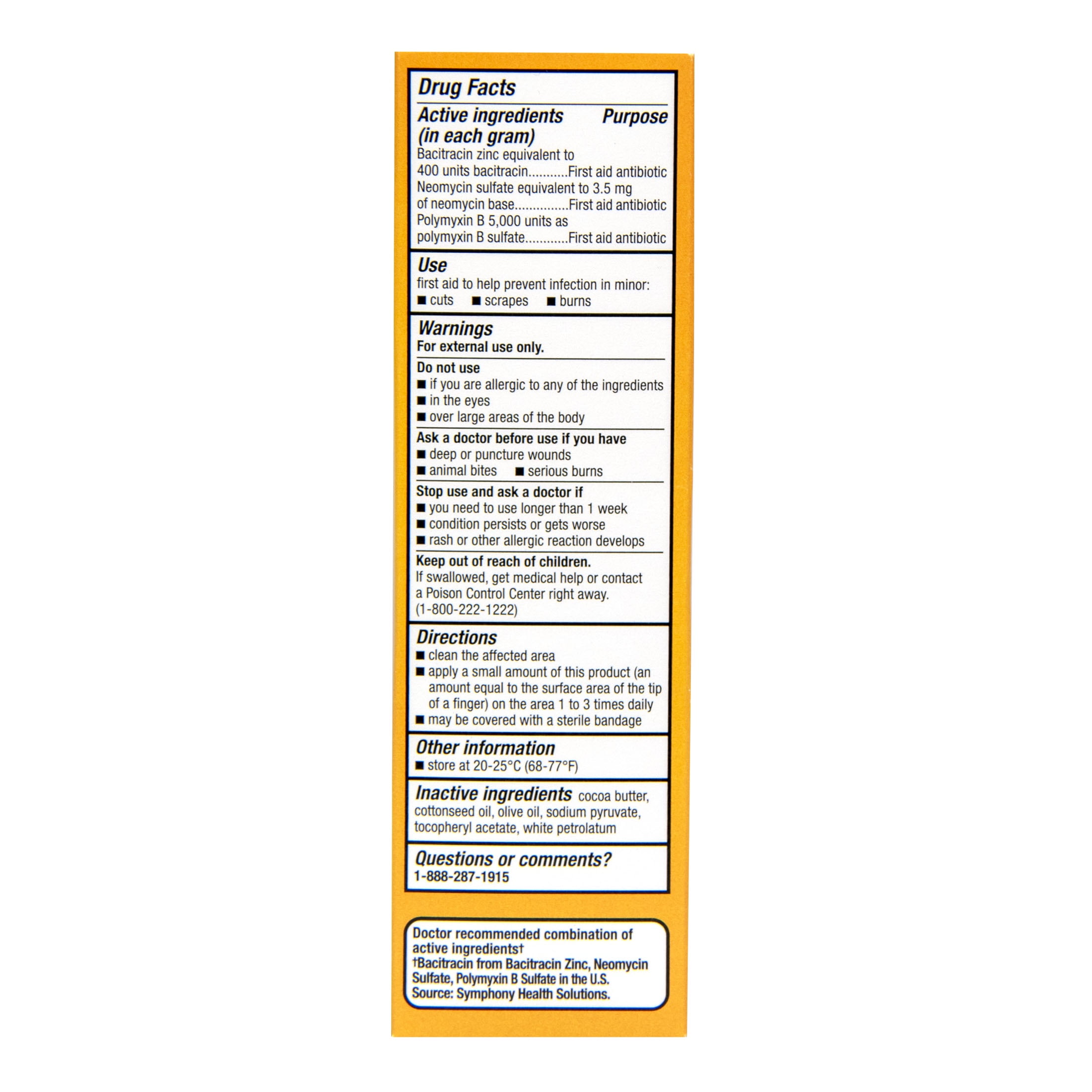 Equate Triple Antibiotic First Aid Ointment, Infection Protection, 1 oz , Compare to Neosporin® Active Ingredients