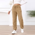 thumbnail image 5 of Women's Fuzzy Fleece Jogger Sweatpants Comfy Stretch High Waisted Workout Yoga Track Pants Casual Loose Drawstring Lounge Pajamas Trousers, 5 of 7