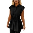 thumbnail image 2 of LVHAOGJOB Débardeur Uni pour Femmes Sans Manches Col Été Entraînement Chemises pour Femmes, 2 of 7