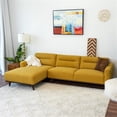 thumbnail image 7 of Narvik Dark Yellow Fabric Linen Left-Facing Living Room Corner Sectional Sofa, 7 of 7