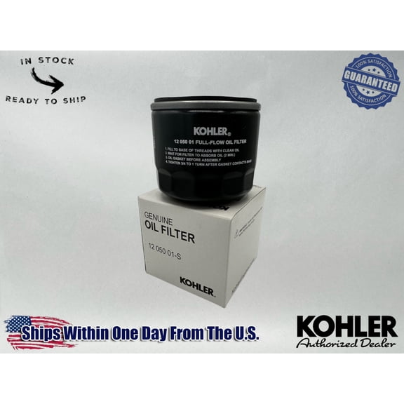 Kohler Genuine OEM Authentic Full Flow Oil Filter 12 050 01-S