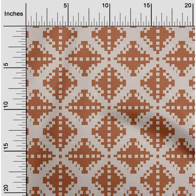 oneOone Silk Tabby Fabric Check Kasuri Print Fabric By The Yard 42 Inch Wide