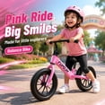 thumbnail image 3 of FUPOJH 12" Kids Balance Bike, No Pedal, Light-Up Wheels, Adjustable, for Toddlers 2-5,Pink, 3 of 10