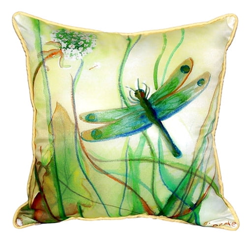 Betsy Drake Interiors Dragonfly Indoor/Outdoor Throw Pillow