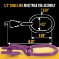 thumbnail image 6 of US Cargo Control 1/2 Inch x 20 Foot Adjustable 1-Leg Chain Sling with Self-Locking Hook Grade 100 Alloy Steel Overhead Lifting Sling for Large and Heavy Cargo, 6 of 7