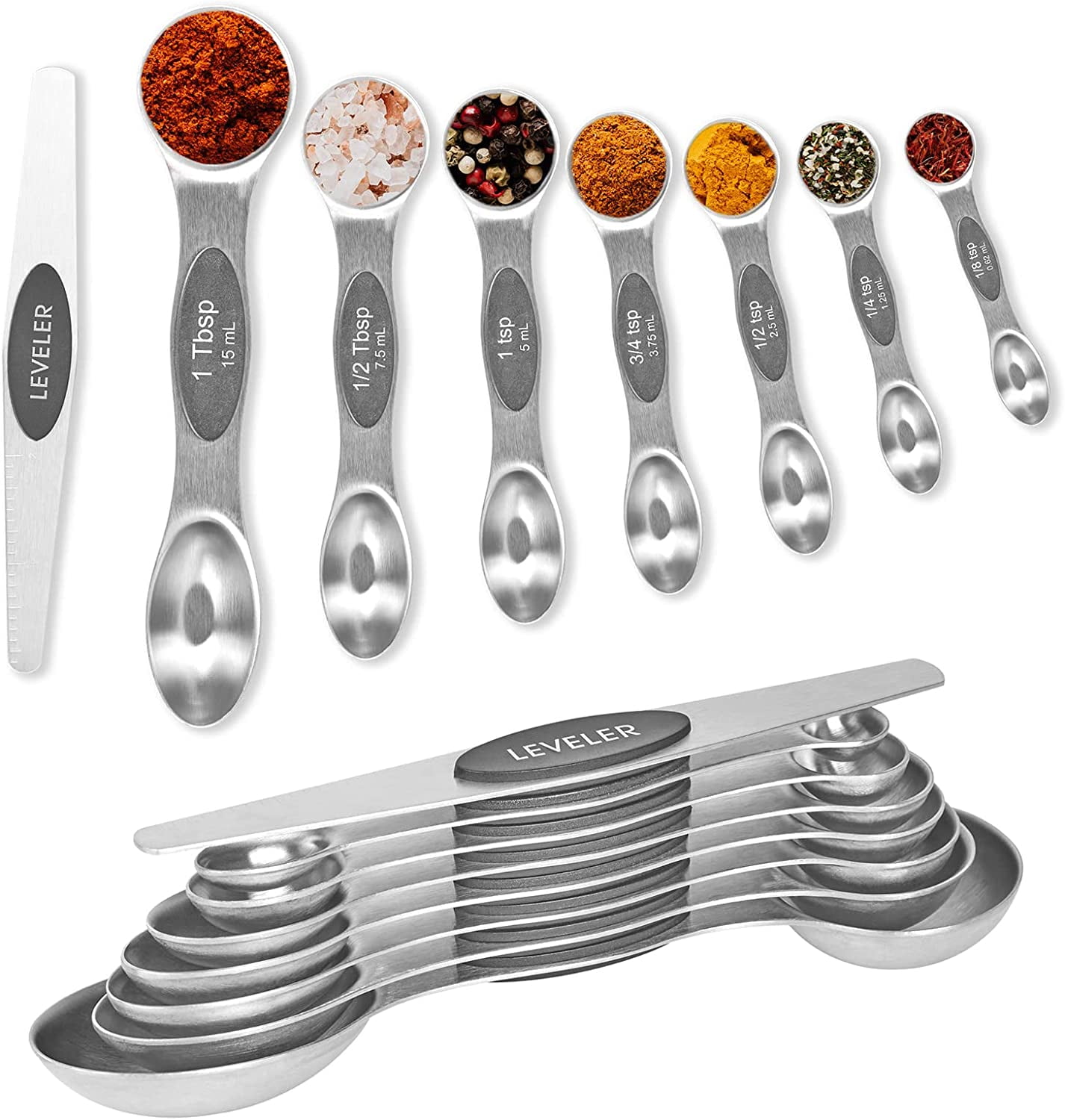 Measuring Spoons, Measuring Spoons Set of 8 Stainless Steel