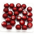 thumbnail image 3 of U8MO 100 Matte Red Metallic Luster Round Beads 10mm Rubber Coated DIY Bracelet Beads, 3 of 6