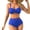 Royal Blue, variant on Women's Sexy Backless Bikini Two Piece Swimsuit,Revealing Open Back Swimwear for Beach Pool Summer Vacation,Black,M