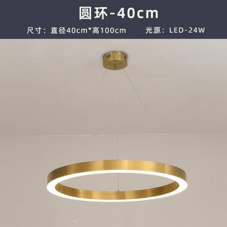 

Large Postmodern Gold LED Pendant Light Stainless steel Round Rings