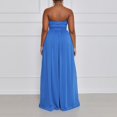 thumbnail image 5 of Womens Summer Jumpsuits Overalls Tube Sleeveless Chiffon Outfits Wide Leg Casual Dressy Pleated Rompers Pocket Ladies Beach Vacation Pants Flowy Lightweight Comfy Lounge Clothes, 5 of 5