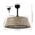 thumbnail image 4 of JONATHAN Y Cressida 23.75" Traditional Bohemian 6-Speed Metal/Bamboo Mobile-App/Remote-Controlled Height-Adjustable Dimmable Caged Integrated LED Ceiling Fan, Light Brown/Black, 4 of 11