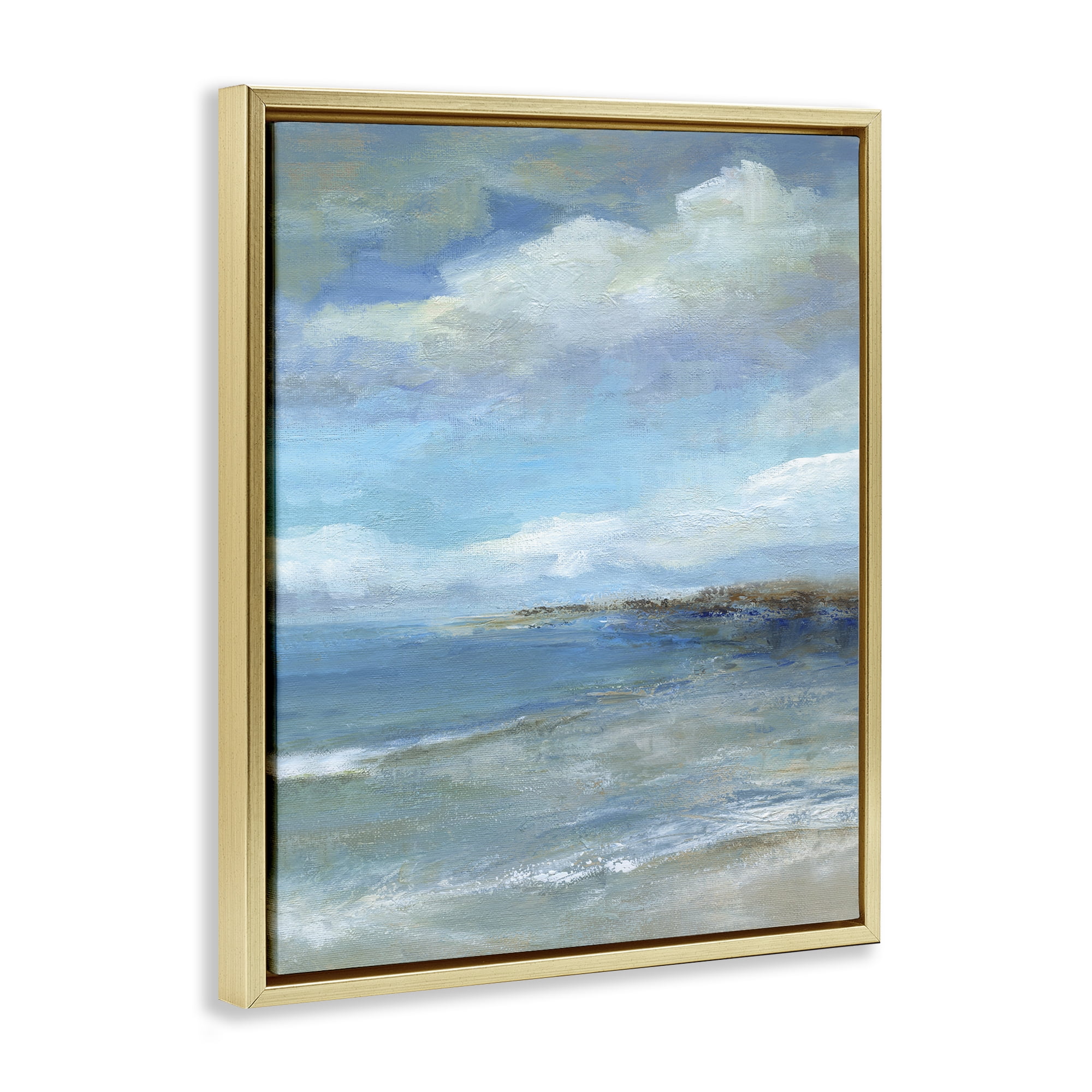 Stupell Industries Shore's Calm Breeze Gold Framed Floater Canvas Wall Art, design by Carol Robinson