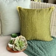 thumbnail image 2 of The HomeCentric Pillow Case Covers With Zipper Pack of 2 22x22 inch (55x55 cm) Pillows Cover Green Pillow Covers Striped Beaded Sparkly Glitter Botanical Pillows Cover Cotton Linen Square-Misty Green, 2 of 9