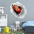 thumbnail image 5 of Large 3D Wall Decal 3D Football Wall Sticker Rugby Decals for Boys Room Break Through Image Wallpaper Sport Posters Wall Art Decor for Boys and Kids Bedroom 4PCS, 5 of 6