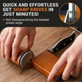 thumbnail image 2 of Knife Sharpener Tool, Tumbler Rolling Knife Sharpener with Diamond and Ceramic Discs, 15° & 20° Angle Guides Knife Sharpening Kit for Kitchen, Outdoor & Ideal Gift (Brown),Brown, 2 of 8