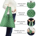 thumbnail image 5 of 5 Pack Foldable Shopping Bag,Green Christmas Snowflake Pattern Reusable Grocery Bags with Pockets,Large Reusable Tote Bags with Handles Waterproof & Lightweight, 5 of 6