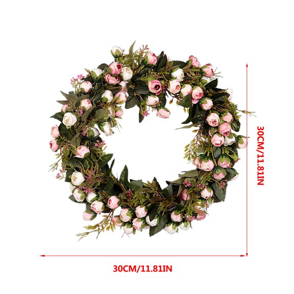 Xoxingysm Valentine'S Day Artificial Flower Rose Bud Vine Circle Decorative Rose Wreath, 1× Valentine'S Day Wreath