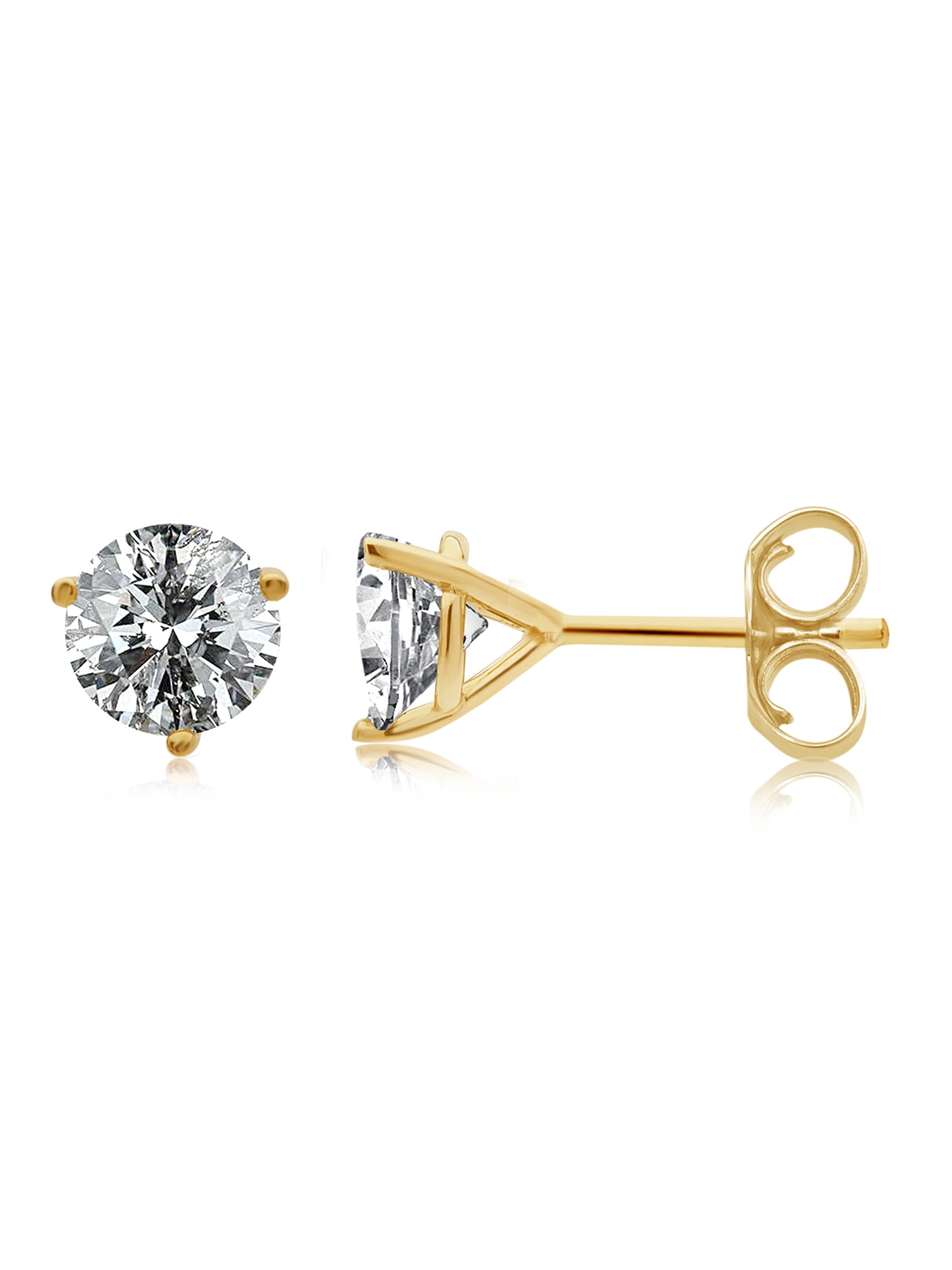 Generic 1.00 Carat T.W. Round Diamond 14kt Yellow Gold Martini Stud
