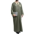 thumbnail image 5 of Long Sleeve Kaftan Thobe Button down Men Thobe with Pocket Big and Tall Kaftan Muslim Men Thobe，Men's Muslim Robe Arab Middle Robe 2024, 5 of 6