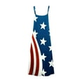 thumbnail image 5 of OAVQHLG3B American flagSummer Dress for Women 4th of July Outfits for Women Sling Mid-waist V-neck Sleeveless Stripe Printing Slim Beach Long Dress, 5 of 5